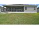 A covered lanai provides a great view of the backyard at 3315 Dzuro Dr, Oxford, FL 34484