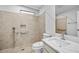 Updated bathroom featuring neutral tile, shower and tub, and new countertop sink and vanity at 4856 Colonnades W Cir, Lakeland, FL 33811