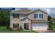Charming two-story home featuring a neutral color palette, two-car garage, and well-manicured lawn at 1362 Laramie Way, Haines City, FL 33844