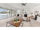 Bright living room flows seamlessly into a kitchen, with access to a pool area through sliding glass doors at 1148 Rosetta Dr, Deltona, FL 32725