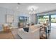 Cozy living room features modern decor, stylish furniture, and access to the backyard at 855 Emerald Grove Dr, Apopka, FL 32703