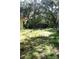 The backyard has a green open space with some trees, plants and a fence at 5635 Kimball Rd, Mulberry, FL 33860