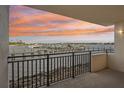 Balcony overlooking waterfront with sunset view and marina at 612 Marina Point Dr # 6120, Daytona Beach, FL 32114