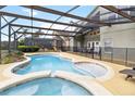 Beautiful kidney shaped pool surrounded by screened enclosure at 8007 Acadia Estates Ct, Kissimmee, FL 34747