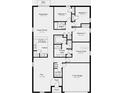 Detailed floor plan featuring four bedrooms, two bathrooms, an open-concept kitchen, and a spacious living area at 2026 Babbling Brook Blvd, Auburndale, FL 33823