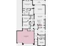Detailed floor plan showcasing the layout of this single Gathering home at 2136 Babbling Brook Blvd, Auburndale, FL 33823