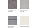 Selection of carpet, tile, and cabinet finishes for a cohesive interior design at 2549 Penguin Blvd, Davenport, FL 33837