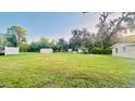 Expansive, well-manicured backyard, perfect for recreation, gardening, or peaceful relaxation at 101 Ellison Ave, New Smyrna Beach, FL 32168