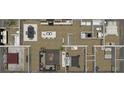 Detailed floor plan showcasing a large living room, primary bedroom, and modern kitchen layout at 9124 Sw 158Th Ln, Dunnellon, FL 34432