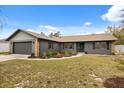 Charming single-story home featuring stone accents, manicured front lawn and a two-car garage at 15690 Sw 46Th Cir, Ocala, FL 34473
