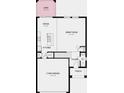 Detailed floor plan showcasing the layout of the first floor including the kitchen, great room, and 2 car garage at 5133 Forget Me Not Ave, Lake Hamilton, FL 33851