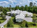 Expansive home with light gray stone exterior, patterned roof, and lush landscaping creating a serene setting at 8707 Nw 31St Lane Rd, Ocala, FL 34482