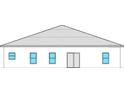 Rear elevation blueprint showcases window and sliding glass door placements at 498 Big Sioux Ct, Kissimmee, FL 34759