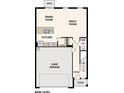 Floor plan showcasing a spacious kitchen, dining room, and garage at 2245 Oklahoma Dr, Sumterville, FL 33585