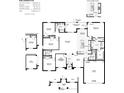 Detailed floor plan showcasing the layout of the home with bedrooms, kitchen, living spaces, and garage dimensions at 16446 Sw 47Th Ct, Ocala, FL 34473