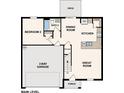 Main level floor plan featuring a 2-bay garage, great room, kitchen, dining room, and two bedrooms at 2241 Nw 23Rd Loop, Ocala, FL 34475