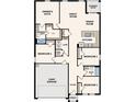 Detailed floor plan showcasing the layout of this home, including 4 bedrooms, a kitchen, and a 2-bay garage at 24 Dorset Dr, Kissimmee, FL 34758