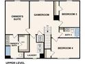 Layout of the upper level featuring bedrooms, bathrooms, laundry room, game room, and owner's suite at 812 Provence Way, Kissimmee, FL 34759