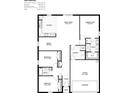Fishtail home floor plan layout, showcasing kitchen, dining, living, bedrooms, bathrooms, laundry, and garage at 367 Bowfin Ct, Poinciana, FL 34759