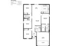 Open-concept floor plan featuring a great room, kitchen, four bedrooms, and a two-car garage at 1823 Hudson Ct, Poinciana, FL 34759