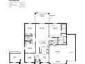 Detailed floor plan of a home with a three-car garage, living spaces, bedrooms, bathrooms, and outdoor living area at 5069 Sw 116Th Pl, Ocala, FL 34476