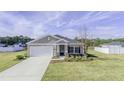 Inviting single-story home with a two-car garage, a cozy entrance and a well-maintained lawn at 2212 Oconnel Dr, Ormond Beach, FL 32174