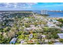 An aerial view that highlights the property's setting with a scenic landscape in the distance at 134 Knight Pl, Daytona Beach, FL 32114