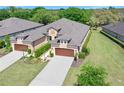 Aerial view of a lovely home and landscaped yard on a sunny day at 3205 Bailey Ann Dr, Ormond Beach, FL 32174