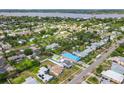 Aerial view featuring neighborhood homes with green lawns, private pools, and convenient street access at 342 Euclid Ave, Daytona Beach, FL 32118