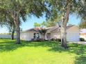 Well maintained, single-story home surrounded by mature trees and a lush green lawn at 613 Clairmont Ln, South Daytona, FL 32119