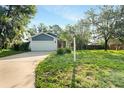 Inviting one-story home featuring a spacious front yard and a charming red front door at 1317 Northside Dr, Ormond Beach, FL 32174
