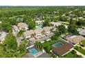 Community aerial view featuring lush landscapes, sparkling pools, and well-maintained buildings at 1 Tomoka Oaks Blvd # 135, Ormond Beach, FL 32174