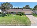 Charming single-story home with a well-maintained lawn and mature landscaping at 106 Banyan Dr, Ormond Beach, FL 32176