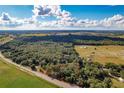 Aerial view of a lot near a road, surrounded by lush trees and open fields at 1544 S Us 301, Sumterville, FL 33585