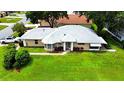 Well-maintained single-story home featuring a manicured lawn, neutral paint, and mature landscaping at 5622 King James Ave, Leesburg, FL 34748