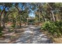 Gravel driveway leading to a private estate with a gated entrance at 19315 Dorr Rd, Altoona, FL 32702