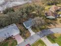 Aerial view of a single-Gathering home with mature trees in a lakeside community at 26117 Newcombe, Leesburg, FL 34748