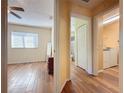 Bright hallway with wood-look floors, leading to bedrooms and bathroom at 3610 Rollingbrook St, Clermont, FL 34711