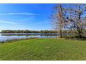 Scenic view of the tranquil lake from the lush green backyard, perfect for relaxation and outdoor enjoyment at 6100 Windmill Rd, Leesburg, FL 34748