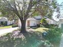 House exterior showcasing a large oak tree and neatly kept lawn at 24947 Cranes Roost Cir, Leesburg, FL 34748