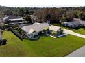 House with a large grassy yard and surrounding houses visible from above at 12430 Blue Heron Way, Leesburg, FL 34788