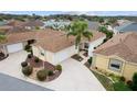 Aerial view of a home in a neighborhood with palm trees at 1521 Trenton Ln, The Villages, FL 32162