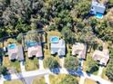 Aerial view of homes with pools in a residential area at 10108 Silver Bluff Dr, Leesburg, FL 34788