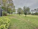 Expansive backyard view of the golf course, featuring mature trees, green grass, and golf course at 2209 Stonebridge Way, Clermont, FL 34711