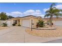 Cute one-story villa with a landscaped front yard and garage at 419 Cambio Ct, The Villages, FL 32159