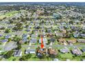 Aerial view showcasing home's location in a residential neighborhood at 17744 Se 95Th Ct, Summerfield, FL 34491
