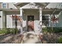 Townhome entrance with brown door and walkway at 8988 Silver Pl, Kissimmee, FL 34747