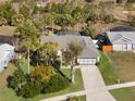 Bird's-eye view of single-story house, spacious yard, and surrounding houses at 15729 Greater Groves Blvd, Clermont, FL 34714