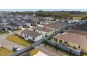 Aerial view of a residential community showcasing houses, landscaping, and streetscape at 7260 Draper Ave, The Villages, FL 34762