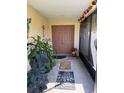 Inviting front porch with double doors, plants, and decorative touches at 5 Magnolia Ln, Yalaha, FL 34797
